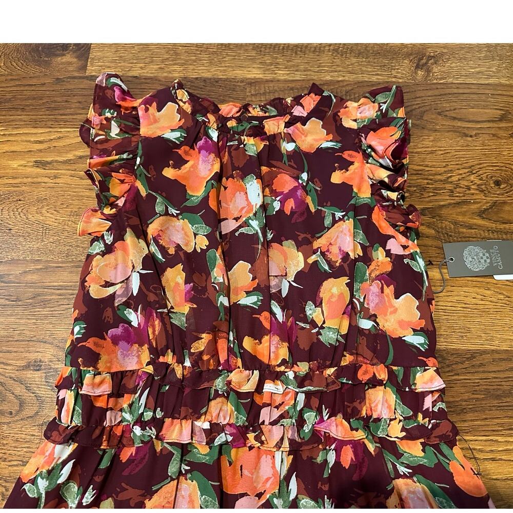 Vince Camuto Autumn Floral Chiffon Maxi Dress Size 12 NWT Wedding Guest Elegant - Picture 6 of 13